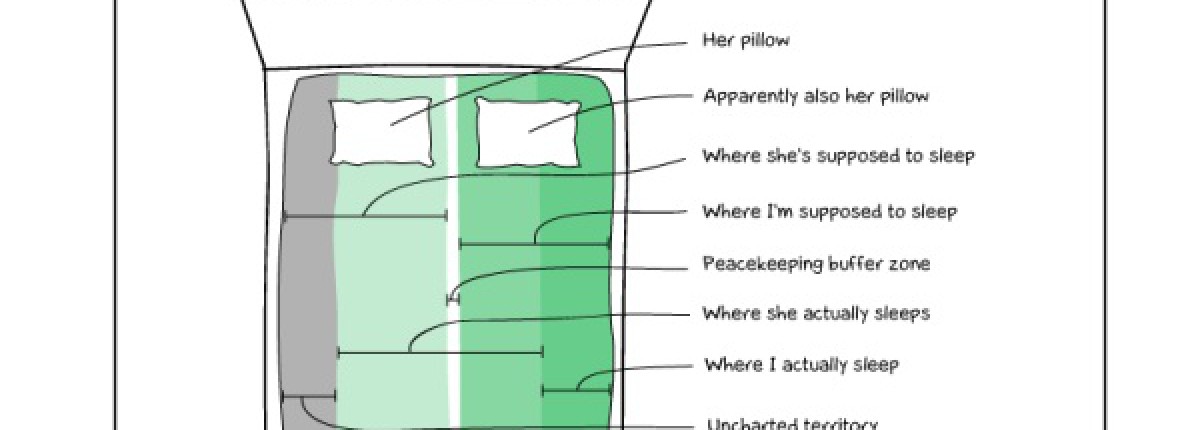 Chết cười với "Bản đồ phân chia giường ngủ" của vợ chồng